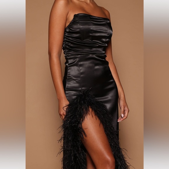 NWT Fashion Nova Feather Dress - Picture 3 of 7
